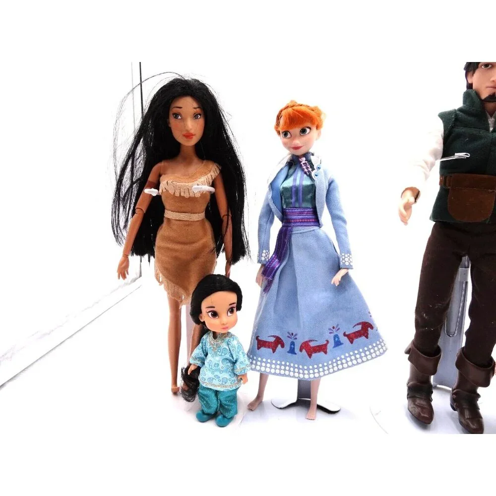 Disney Dolls Lot of 6 Prince and Princess, small and‎ Tall Pocahontas Tinkerbell